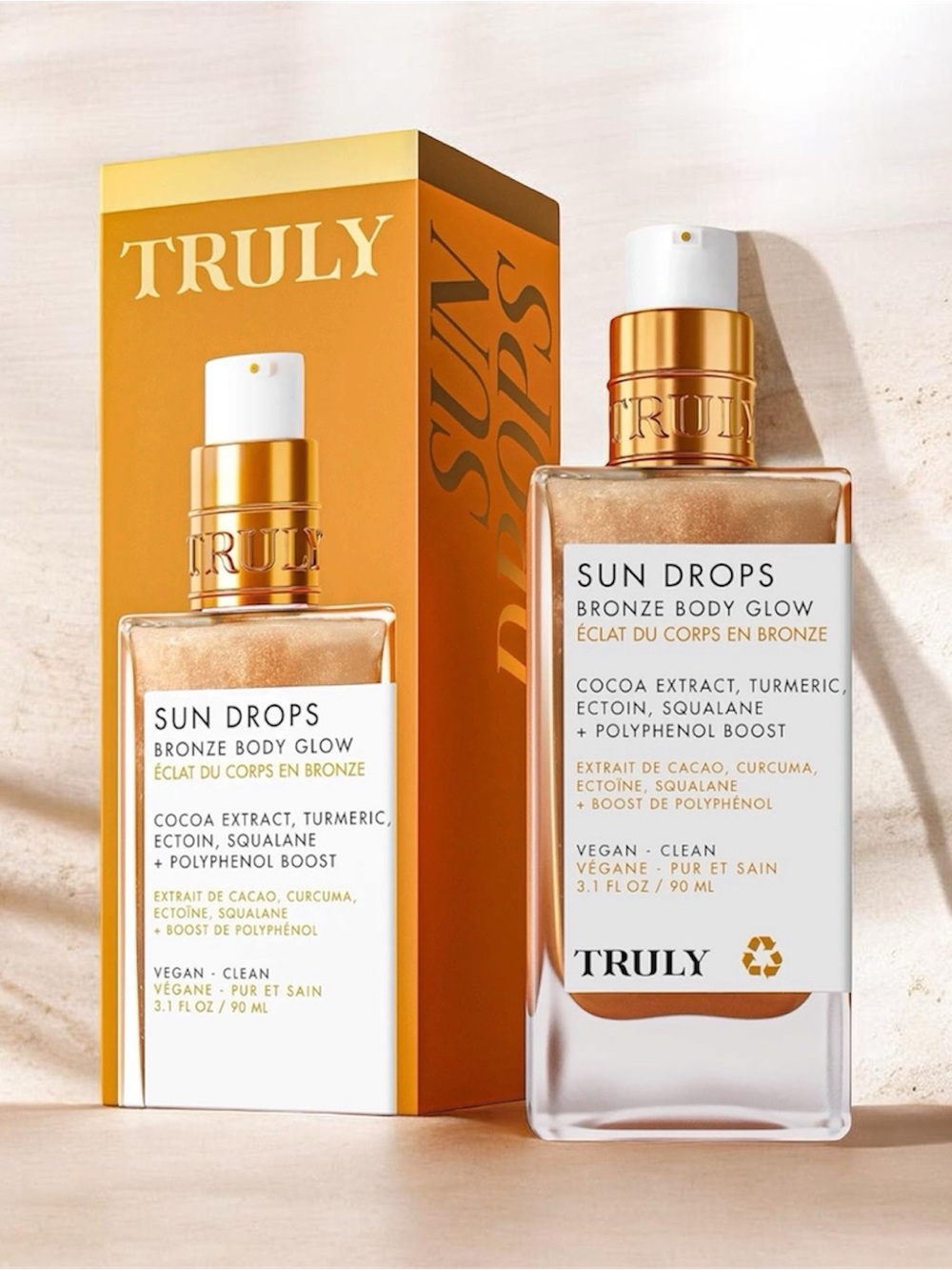 TRULY Sun Drops Bronze Body Glow Gold & Bronze Illuminating Body Serum NIB